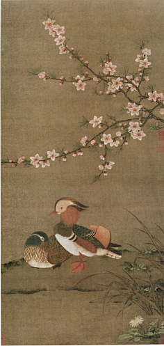 高其佩 桃花白头图 天津博物馆藏左边的鱼在跳采集到花鸟画采集photo.