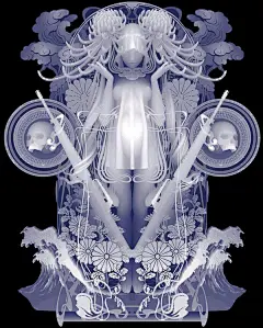 #插画狂想# Decoration Armament。日本艺术家：Kazuki Takamatsu。他的作品是使用水粉、粉笔、丙烯等颜料的手绘画作。赞~ ​​​​