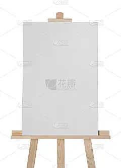木画架与白纸隔离在白色上