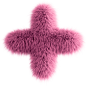 Pink 3D Fluffy Symbol Plus