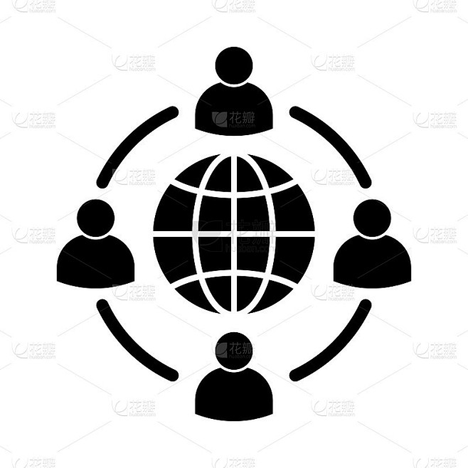 商业协作图标矢量图形设计，标志，网站，社交媒体，移动应用程序，UI插图