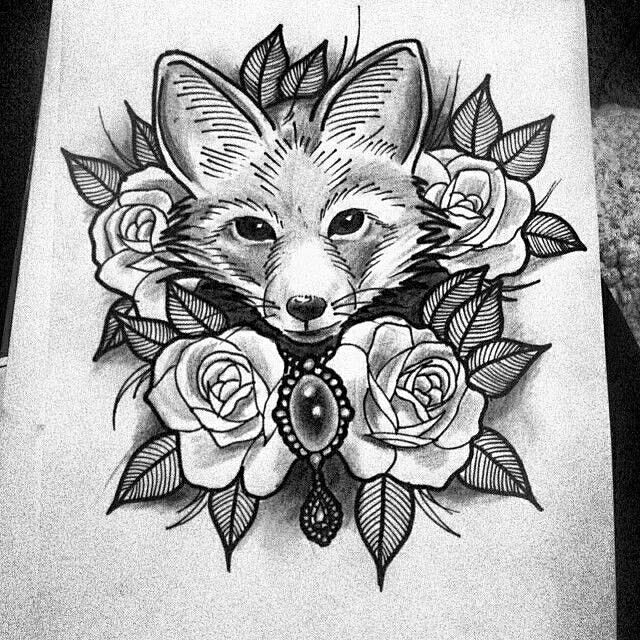 Cute fox tattoo