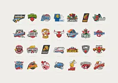 NBA球队 x 标志。“当我们是孩子的时候，用我们喜欢的漫画制作NBA球队的LOGO。”——Vanila BCN。 ​​​​