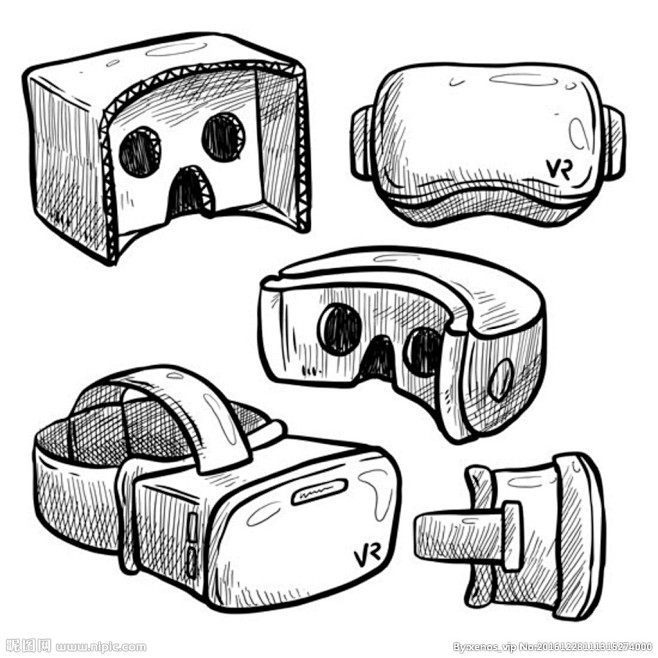 手绘vr虚拟现实眼镜