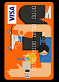 Bank credit card illo ILLUSTRATION  ing bank print Visa visa card design