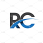 rc 字母徽标, 您的企业和公司的初始徽标标识  