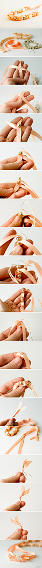 #姚明织带DIY#一起来学做又潮又漂亮的丝带项链吧。