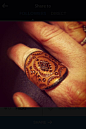 Leather Ring Tooled Concho Design 1 by OliRoseCollection on Etsy