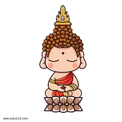 卡通观音手绘图片png免抠元素卡通手绘背景装饰免扣图片