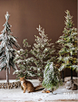 掬涵北欧雪景中大型圣诞树套装盆景带灯雪松橱窗拍摄道具商场家用-淘宝网