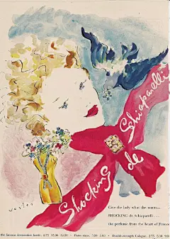 凡是古董香水爱好者，一定听过夏帕瑞丽（Elsa Schiaparelli）的大名。在1930年代的巴黎时装界，天马行空的夏帕瑞丽名声鹊起。毕加索的画里出现了她的新系列、达利为她设计香水瓶、安迪沃霍尔帮她创作广告……她更是和同期设计师香奈儿斗了大半辈子的劲敌。夏帕瑞丽的风格就像她的代表色一样——“令人震惊的粉（Shocking Pink）”，难以驾驭却依然流行了近百年。