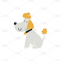 贵宾犬孤立。程式化的形象。可爱的孩子气的性格。印刷t恤，贴纸，海报。美容和宠物食品的广告。矢量图,手