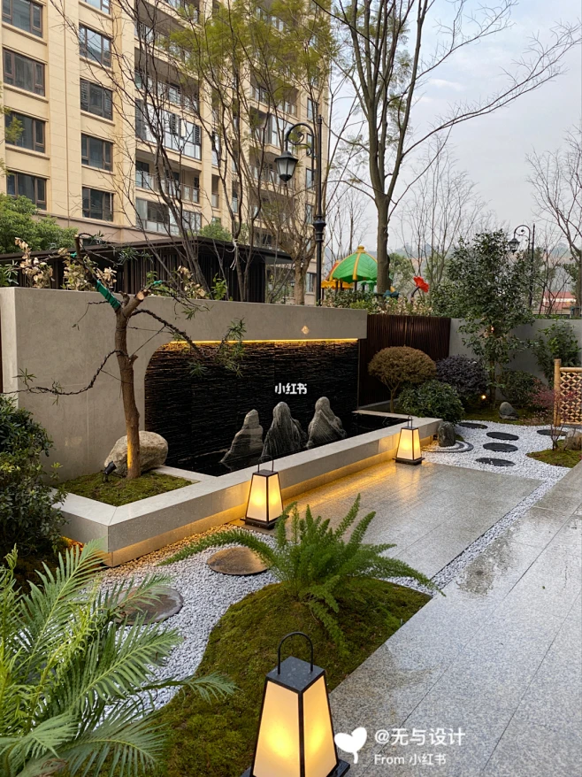今日庭院花园完工效果分享，现代禅意花园 : 大家说设计效果和完成还原度有百分之多少？-花瓣网