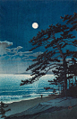 Kawase Hasui 川濑巴水  | 浮世绘 夜 ​​​​