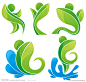 绿色舞蹈人物logo设计