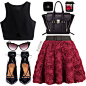 A fashion look from November 2014 featuring sleeveless tops, red skirt and Aquazzura. Browse and shop related looks.