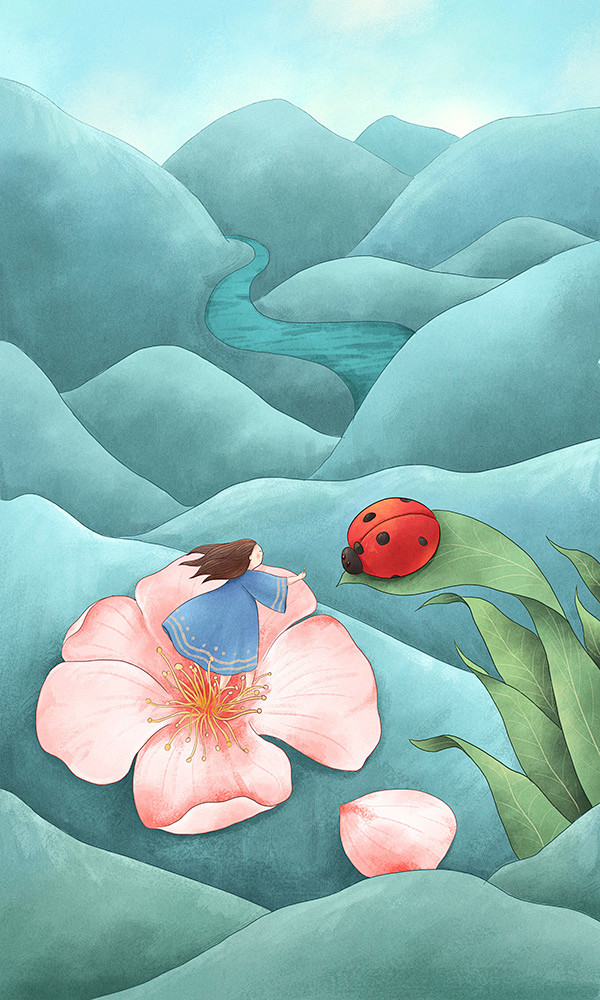 森系女 暖心插画 植物插画 84