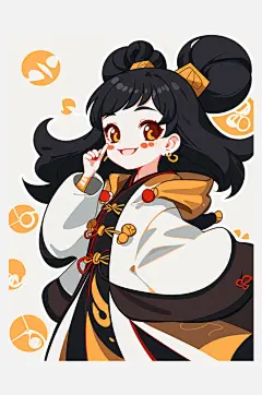 数字艺术扁平风贴画插画贴纸素材-众图网