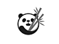 圆形熊猫LOGO设计-字体传奇网（ZITICQ）