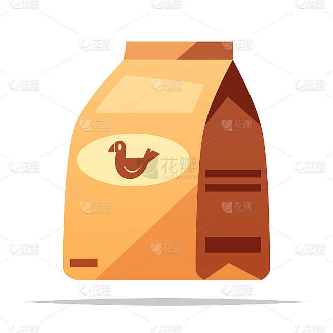 鸡饲料包装载体孤立插图 