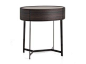 Oval wooden bedside table with drawers KELLY | Bedside table - Poliform