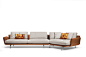 Sectional leather and fabric sofa GET BACK | Sectional sofa by Poltrona Frau