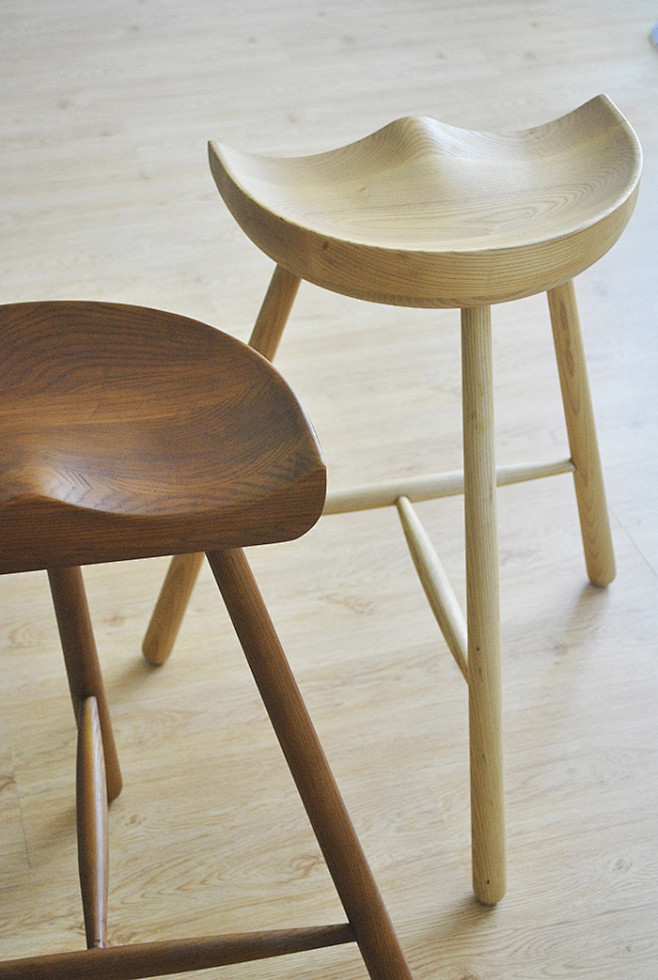 coconordic 丹麦设计原木吧椅，...