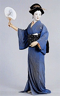 江户时代  着夏服的歌妓