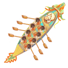 端午 龙舟比赛 插画