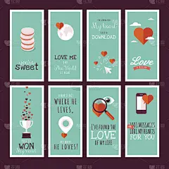 扁平设计的情人节贺卡