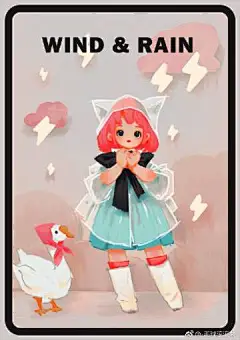 【@毛球滚滚来BerriiiQ】
带着小猪佩奇的雨衣少女