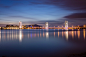 China, taiwan, taipei, city, night, bridge, lights, river, reflection, китай, кнр