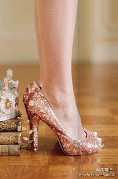 喜爱玫瑰雨采集到水晶镶钻婚鞋