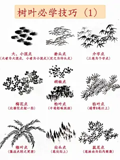 国画入门｜树叶的10种画法一看就会‼️