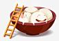 手绘汤圆素材png免抠素材_新图网 https://ixintu.com 汤圆 梯子 手绘 插画 碗 意趣