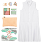 A fashion look from June 2015 featuring white dress, new balance sneakers and pre owned handbags. Browse and shop related looks.