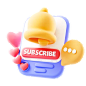 Subscribe Bell Notification  3D Icon