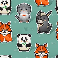 可爱的,猫,驴子,狐狸,熊猫,宠物,自然,纺织品,图像,壁纸