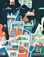 Maps of Australia - Jing Zhang illustration : illustration, infographic, advertising illustration