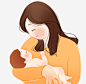 手绘水彩人物插图母亲节抱着小婴高清素材 高清 设计图片 页面网页 平面电商 创意素材 png素材