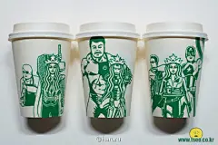 首尔插画家Kim Soo-Min有一个习惯，就是用马克笔和水彩把星巴克纸杯上的美人鱼画成各种奇妙的插画。一起来看看他的作品，是不是很有意思呢