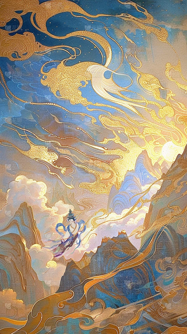 中国风通用敦煌场景沙漠太阳山脉图片素材素材-花瓣网