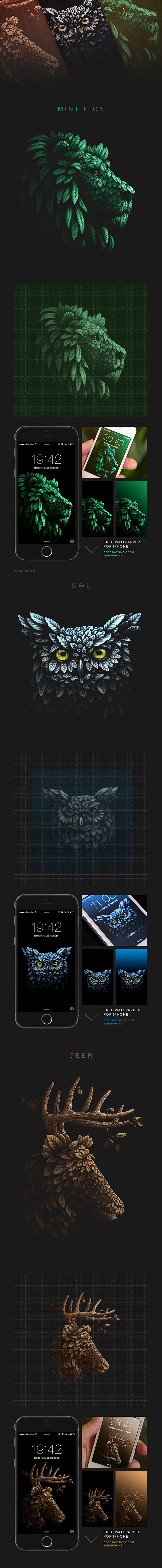 落叶的动物+免费壁纸的iphone by...
