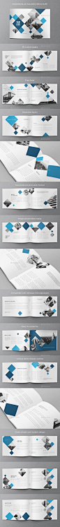 Modern Blue Squares Brochure — InDesign INDD <a class="pintag searchlink" data-query="%23a4" data-type="hashtag" href="/search/?q=%23a4&rs=hashtag" rel="nofollow" title="#a4 search Pinterest&am
