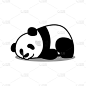 懒惰的熊猫睡觉卡通，矢量插图