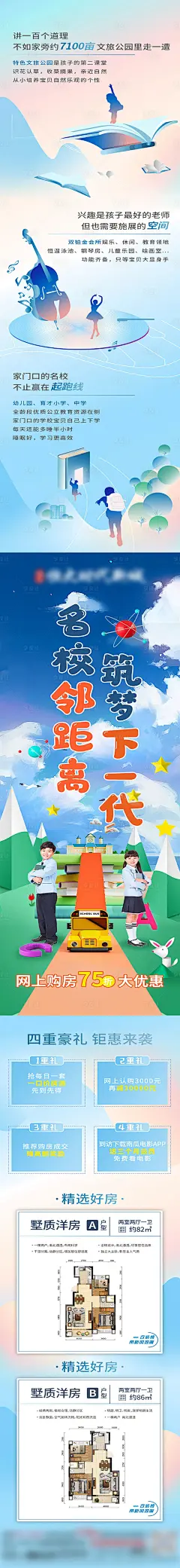 地产名校价值点长图海报-源文件