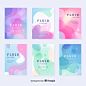 Fluid poster collection Free Vector