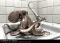 Octopus In The Bathroom, Thomas Mangold (3D) - 国外cg作品欣赏 - 中国风,中国风动画水墨CG网 - http://www.chinainkcg.com