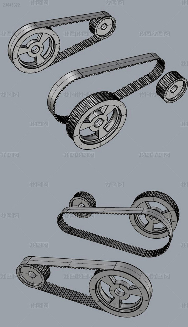 皮带传动小齿轮机械零件犀牛模型