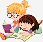 一起看书的小女孩png免抠素材_新图网 https://ixintu.com 一起看书,两个小女孩,学习,开心,认真看书,读书